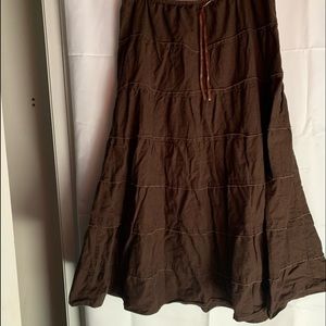 Maxi Brown Skirt with drawstring